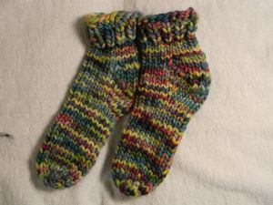 Socks made with Malabrigo Rasta